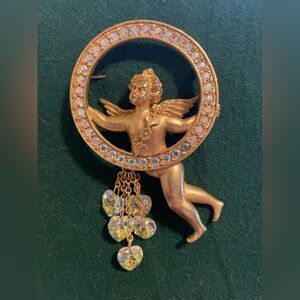Vintage Kirks Folly Angel / Cherub Brooch Pin